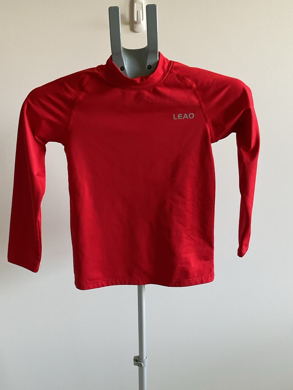 LEAO Kids Red Long Sleeve Rash Guard Swim Shirt